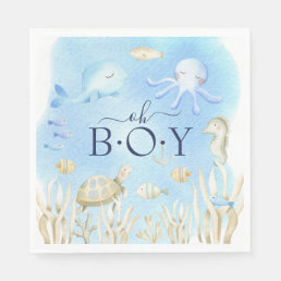 Oh Boy Under the Sea Baby Shower Paper Napkins