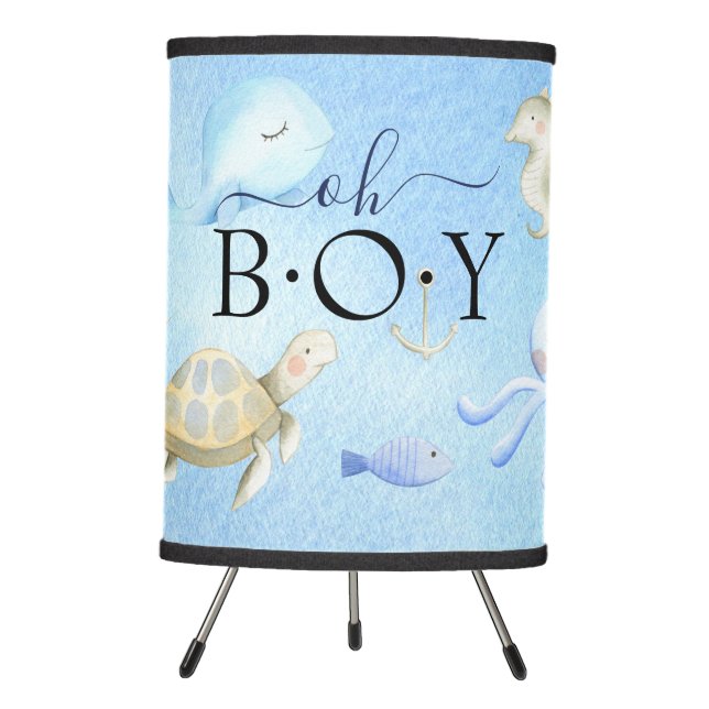 Oh Boy Under the Sea Baby Tripod Lamp (Front)