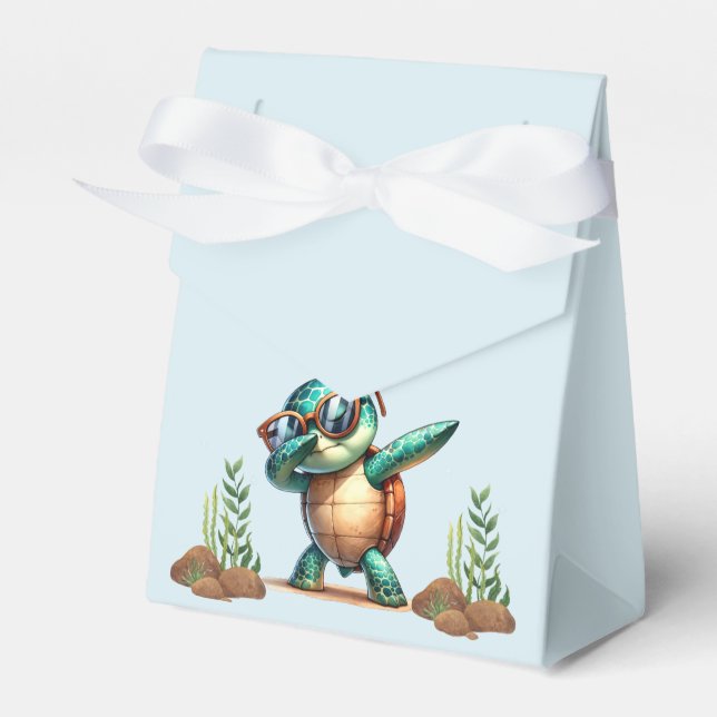 Oh Boy Under The Sea Turtle Party  Favor Boxes (Front Side)