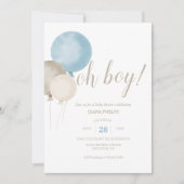 Oh Boy! Watercolor Baby Shower Invitation (Front)