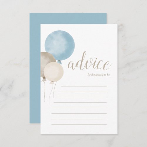 Oh Boy Watercolor Balloon Advice Card