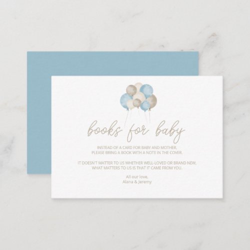 Oh Boy Watercolor Books for Baby Insert Card