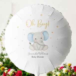Oh Boy! Watercolor Elephant Baby Shower Balloon