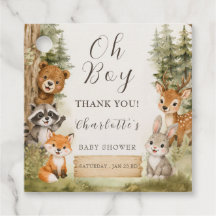 Oh Boy Watercolor Rustic Woodland Baby Shower