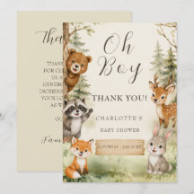 Oh Boy Watercolor Rustic Woodland Baby Shower 