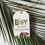 Oh Boy Watercolor Woodland Bear Baby Shower Gift Tags<br><div class="desc">Watercolor woodland,  bear - BOY- baby shower gift tag. Customizable!</div>