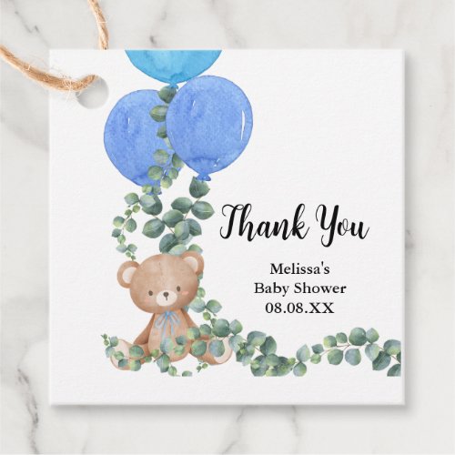 Oh Boy We Can Bearly Wait Balloon Eucalyptus Favor Tags