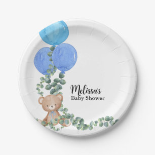Oh Boy We Can Bearly Wait Balloon Eucalyptus  Paper Plates