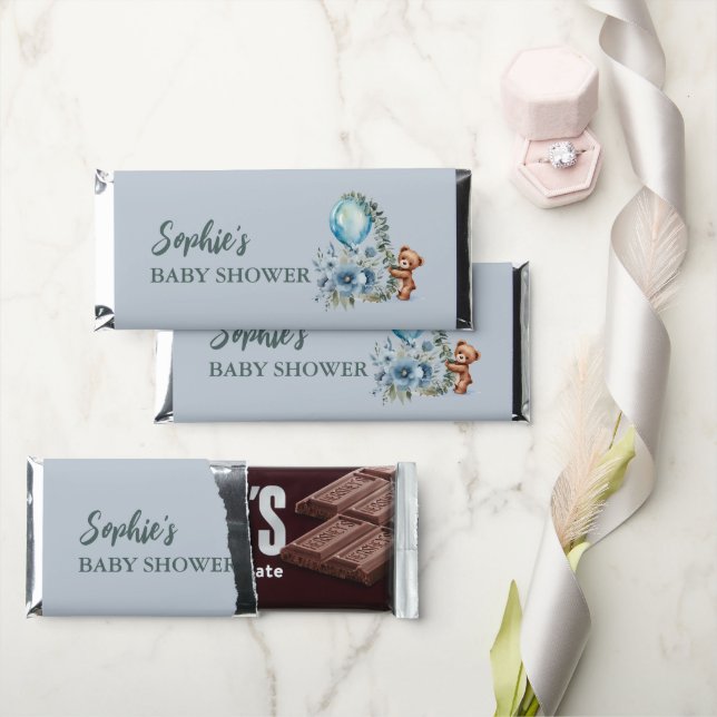 Oh Boy! We Can Bearly Wait” Hershey’s Chocolate  Hershey Bar Favors (Front)