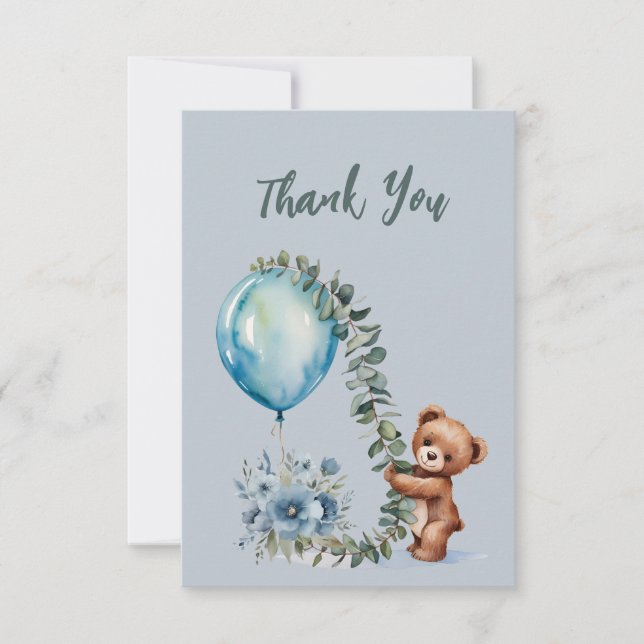 Oh Boy! We Can Bearly Wait Thank You Card (Front)