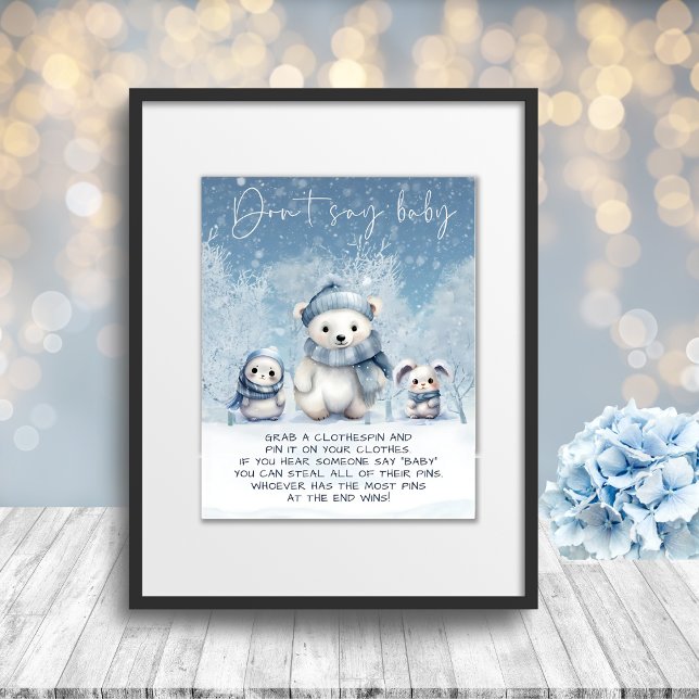 Oh Boy Winter Baby Shower Don't Say Baby Game Poster (Creator Uploaded)