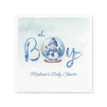 Oh Boy Winter Theme Baby Shower Napkins