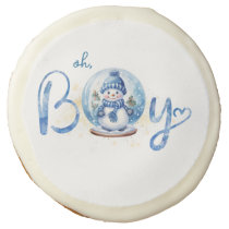 Oh Boy Winter Theme Baby Shower Sugar Cookie