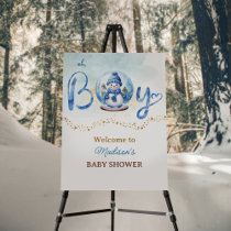 Oh Boy Winter Theme Baby Shower Welcome Sign