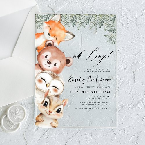 Woodland Brown baby shower invitation