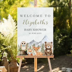 Oh Boy Woodland Animals Baby Shower Party Foam Board