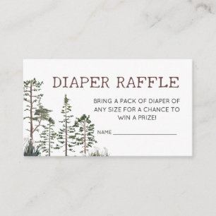 Oh Boy Woodland Baby Shower Diaper Raffle Enclosure Card
