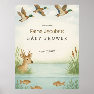 Oh Boy! Woodland Baby Shower Welcome Poster