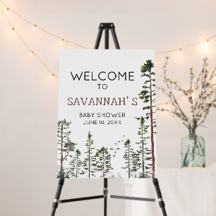 Oh Boy Woodland Baby Shower Welcome Sign