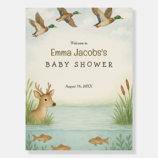 Oh Boy! Woodland Baby Shower Welcome Sign