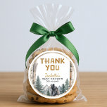 Oh Boy Woodland Bear | Baby Shower Thank You  Classic Round Sticker