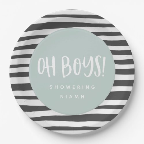 Oh boys twin baby shower party napkins paper plates