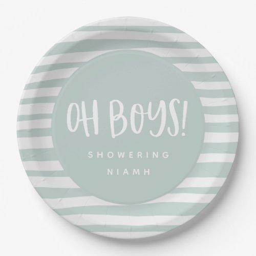 Oh boys twin baby shower party napkins paper plates