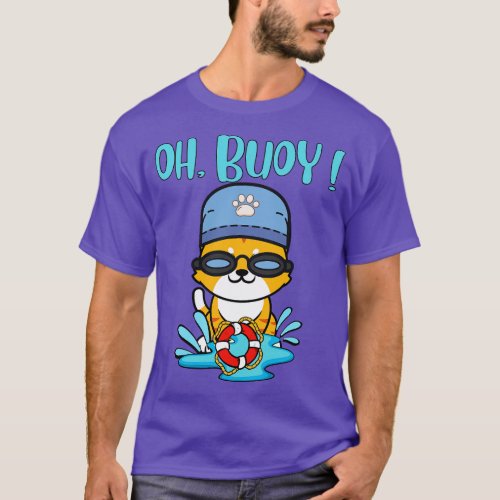 Oh Buoy Pun Intended orange cat T_Shirt