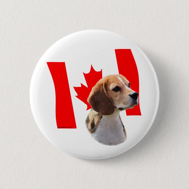 Oh Canada....and Beagles. Button (Front)
