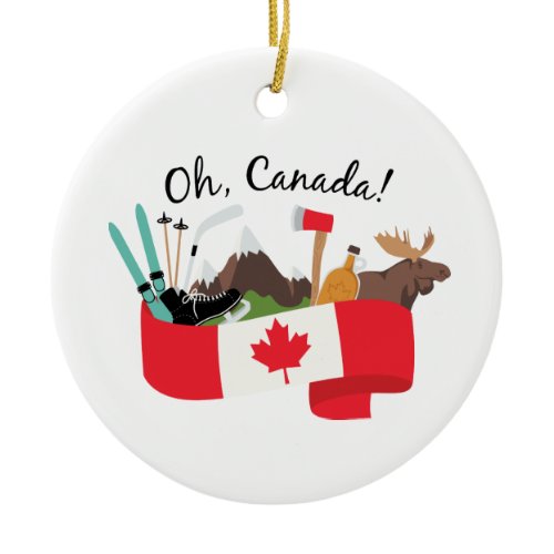 Oh Canada Ceramic Ornament