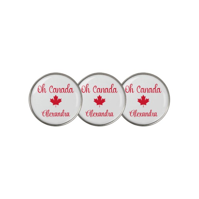 Oh Canada | Elegant Maple Leaf Golf Ball Marker (3 Up)