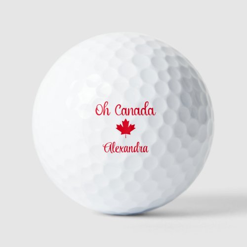 Oh Canada  Elegant  Maple Leaf Golf Balls
