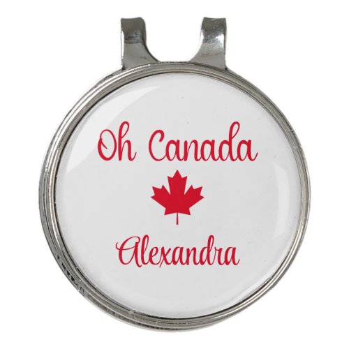 Oh Canada  Elegant Maple Leaf Golf Hat Clip