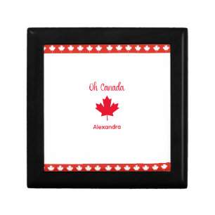 Oh Canada Elegant Red Maple Leaf Gift Box