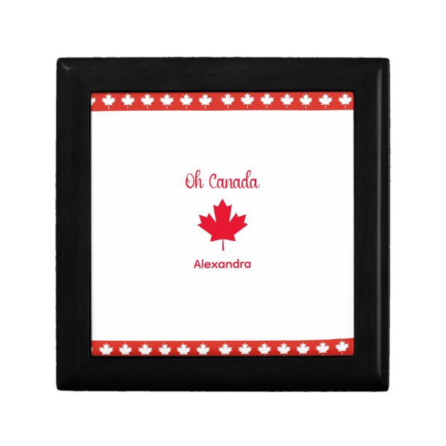 Oh Canada | Elegant Red Maple Leaf Gift Box (Front)