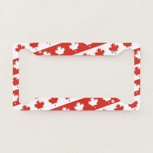 Oh Canada | Elegant Red Maple Leaf License Plate Frame (Front)