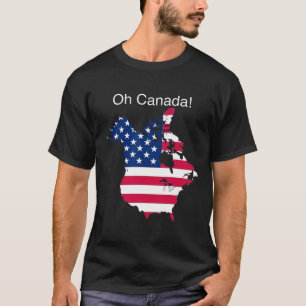Oh Canada Funny Trump Map Of Usa 2  T-Shirt