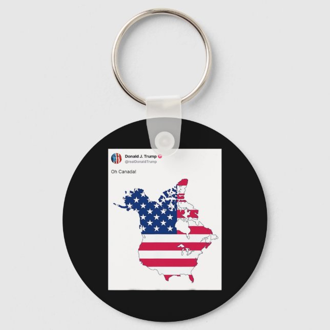 Oh Canada Funny Trump Map Of Usa  Keychain (Front)