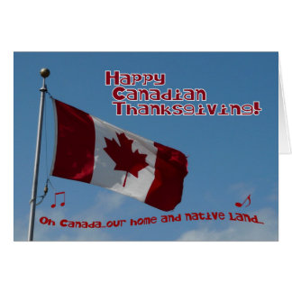 Oh Canada-happy thanksgiving-flag Cards