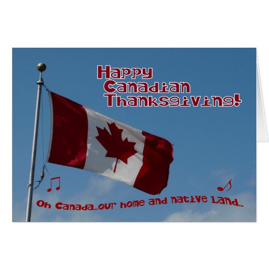 Oh Canada-happy thanksgiving-flag Cards (Front Horizontal)