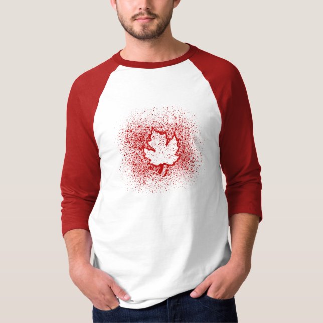 Oh, Canada! Red Graffiti Leaf T-Shirt (Front)