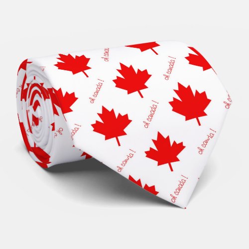 Oh Canada red maple leaf Neck Tie