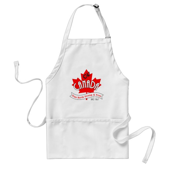 Oh Canada! True North Strong and Free Adult Apron (Front)