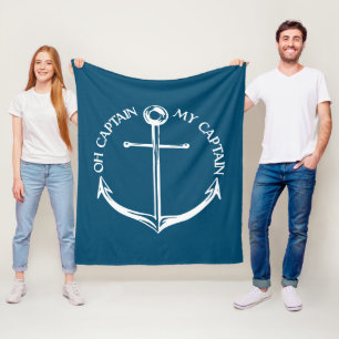 Oh Captain My Captain Fleece Blanket