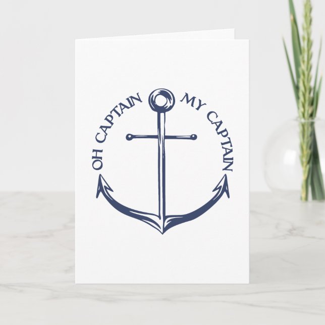 Oh Captain My Captain Thank You Card (Front)