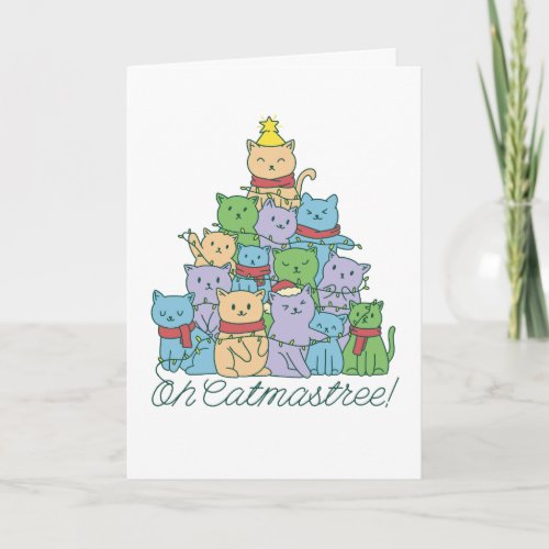 Oh Catmastree Funny Christmas Holiday Card