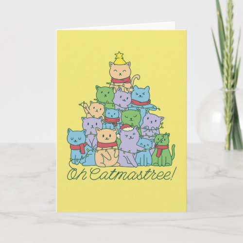 Oh Catmastree Funny Christmas Holiday Card