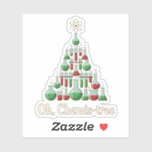 Oh Chemis-tree Funny Science Chemistry Christmas Sticker