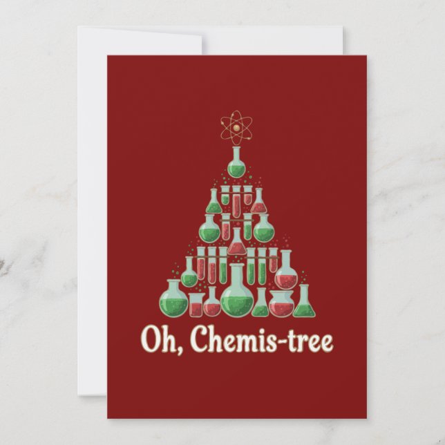 Oh Chemis-tree Funny Science Chemistry Christmas  Thank You Card (Front)