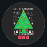 Oh Chemist Tree Chemistree Science Chemistry Classic Round Sticker<br><div class="desc">Get festive with this Oh Chemist Tree design! Celebrating science and chemistry,  this Chemistree is perfect for any science enthusiast. Explore the elements in a fun and colorful way!</div>